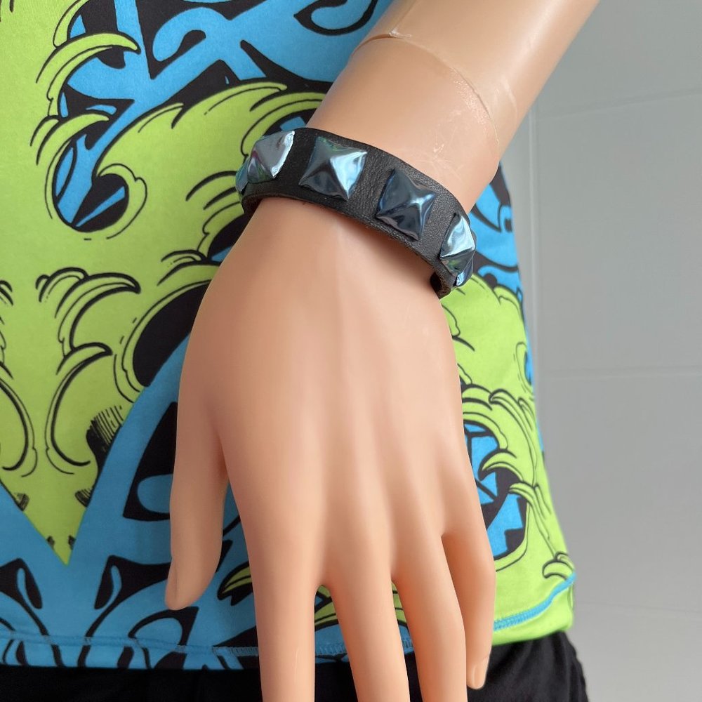 Leather studded bracelet